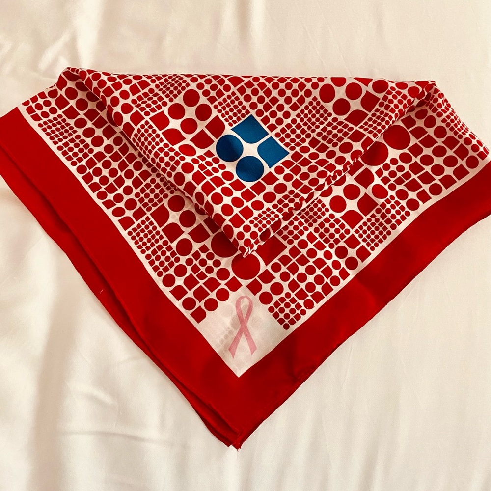 Kate Spade Red and White Silk Scarf bandana handbag scarf